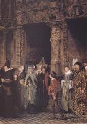 Leaving Church in the Fifteenth Century (mk23) Alma-Tadema, Sir Lawrence